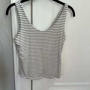Striped Black and White Women's Tank Top